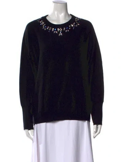 Pre-owned Saks Fifth Avenue Cashmere Crew Neck Sweater In Black