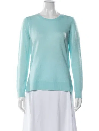Pre-owned Saks Fifth Avenue Cashmere Crew Neck Sweater In Blue
