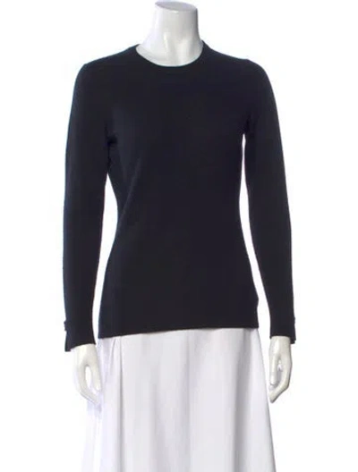 Pre-owned Saks Fifth Avenue Cashmere Crew Neck Sweater In Blue