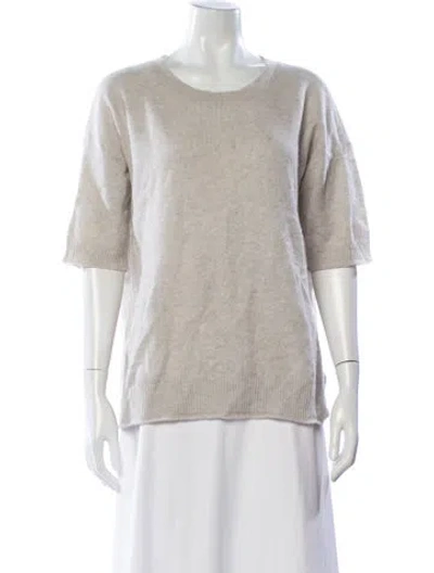 Pre-owned Saks Fifth Avenue Cashmere Crew Neck Sweater In Gray