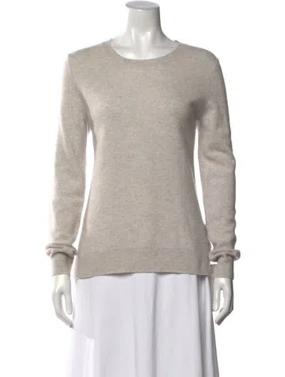Pre-owned Saks Fifth Avenue Cashmere Crew Neck Sweater In Gray