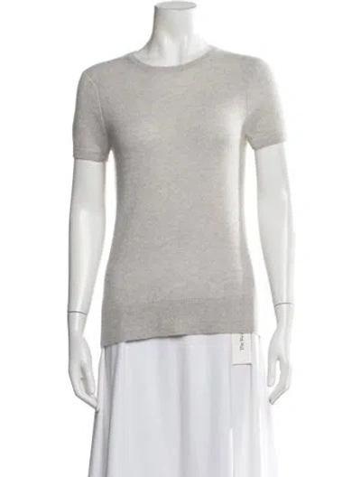 Pre-owned Saks Fifth Avenue Cashmere Crew Neck Sweater In Grey