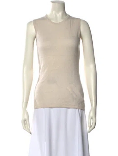 Pre-owned Saks Fifth Avenue Cashmere Crew Neck Sweater In Neutral