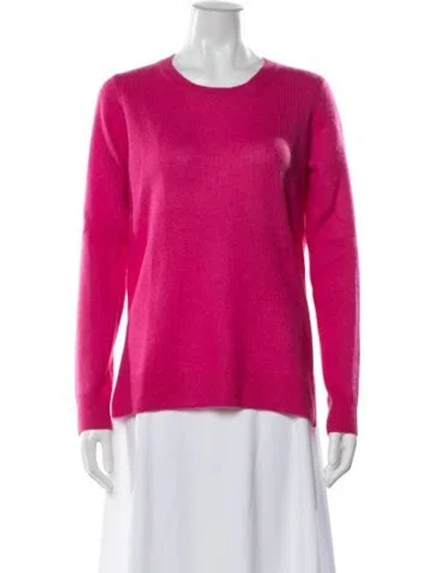 Pre-owned Saks Fifth Avenue Cashmere Crew Neck Sweater In Pink