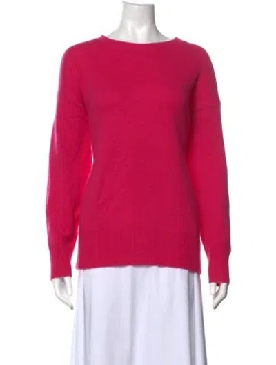 Pre-owned Saks Fifth Avenue Cashmere Crew Neck Sweater In Pink
