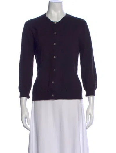 Pre-owned Saks Fifth Avenue Cashmere Crew Neck Sweater In Purple
