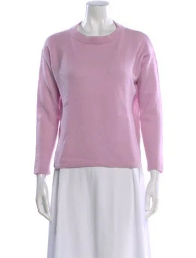 Pre-owned Saks Fifth Avenue Cashmere Crew Neck Sweater In Purple