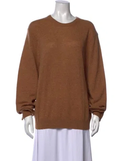 Pre-owned Saks Fifth Avenue Cashmere Crew Neck Sweater W/ Tags In Brown