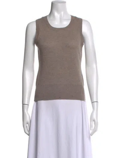 Pre-owned Saks Fifth Avenue Cashmere Crew Neck Sweater W/ Tags In Neutrals