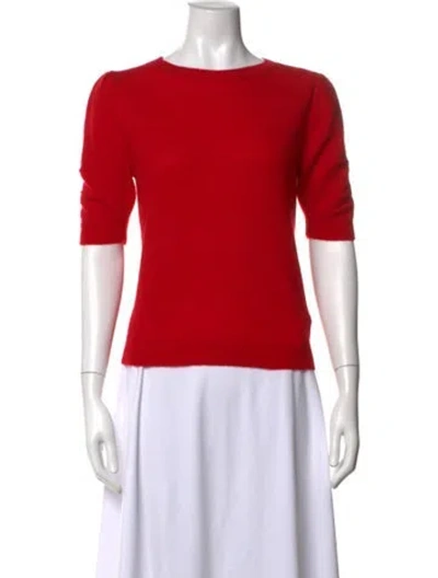 Pre-owned Saks Fifth Avenue Cashmere Crew Neck Sweater W/ Tags In Red