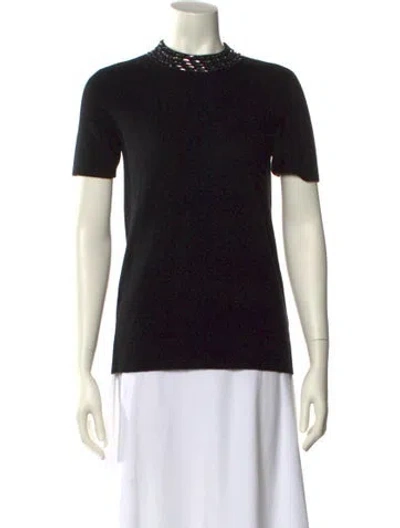 Pre-owned Saks Fifth Avenue Cashmere Crew Neck T-shirt In Black