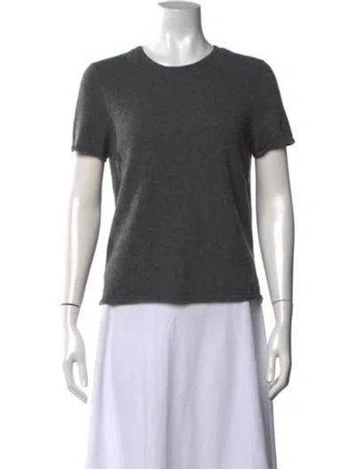 Pre-owned Saks Fifth Avenue Cashmere Crew Neck T-shirt In Grey