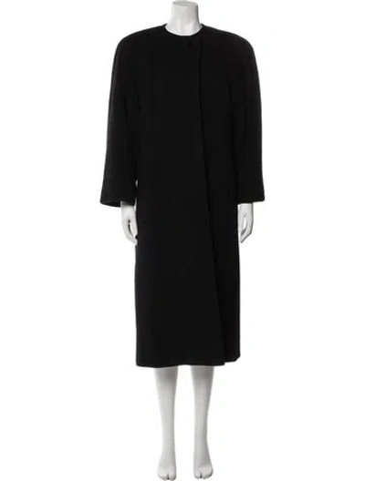 Pre-owned Saks Fifth Avenue Cashmere Faux Fur Coat In Black