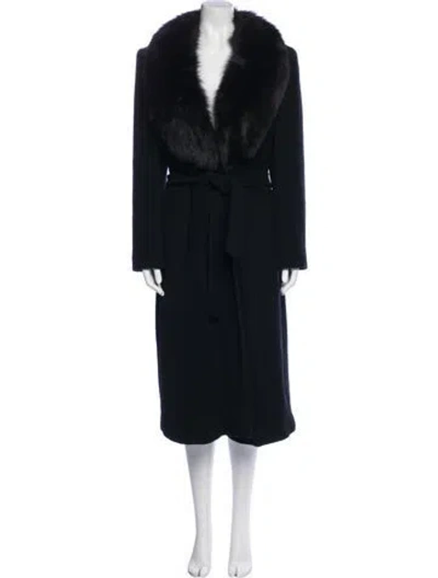 Pre-owned Saks Fifth Avenue Cashmere Faux Fur Coat In Multi