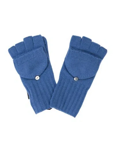 Pre-owned Saks Fifth Avenue Cashmere Gloves  W/tags In Blue
