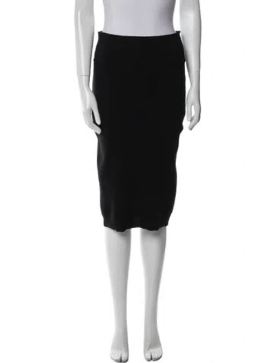 Pre-owned Saks Fifth Avenue Cashmere Knee-length Skirt In Black