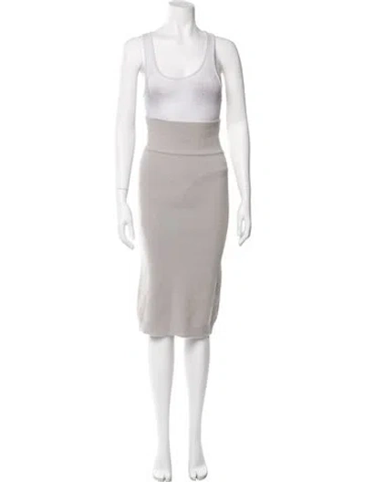 Pre-owned Saks Fifth Avenue Cashmere Knee-length Skirt In Gray