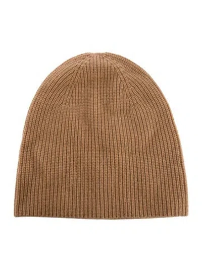 Pre-owned Saks Fifth Avenue Cashmere Knit Beanie Hat In Neutrals