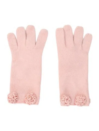 Pre-owned Saks Fifth Avenue Cashmere Knitted Gloves In Pink