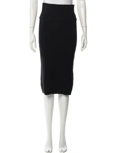 Pre-owned Saks Fifth Avenue Cashmere Midi Length Skirt In Black