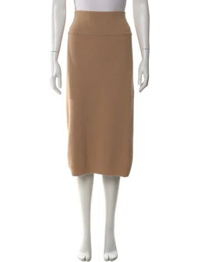 Pre-owned Saks Fifth Avenue Cashmere Midi Length Skirt In Neutral