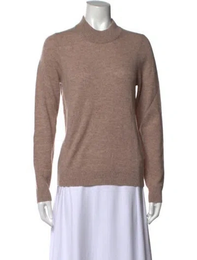 Pre-owned Saks Fifth Avenue Cashmere Mock Neck Sweater W/ Tags In Neutrals