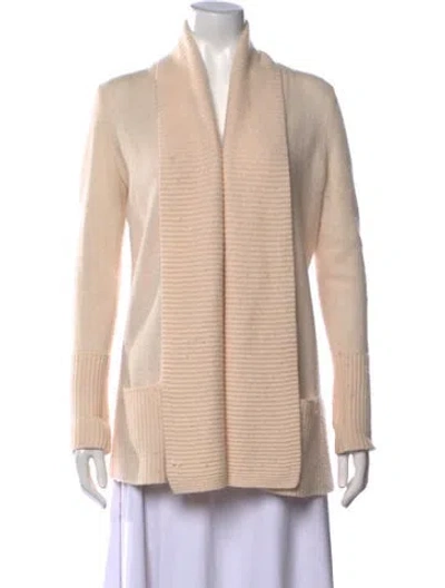 Pre-owned Saks Fifth Avenue Cashmere Open Front Sweater In Neutral