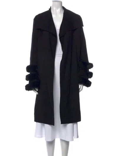 Pre-owned Saks Fifth Avenue Cashmere Open Front Sweater W/ Tags In Black
