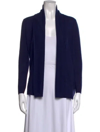 Pre-owned Saks Fifth Avenue Cashmere Open Front Sweater W/ Tags In Blue