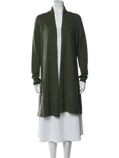 Pre-owned Saks Fifth Avenue Cashmere Open Front Sweater W/ Tags In Green