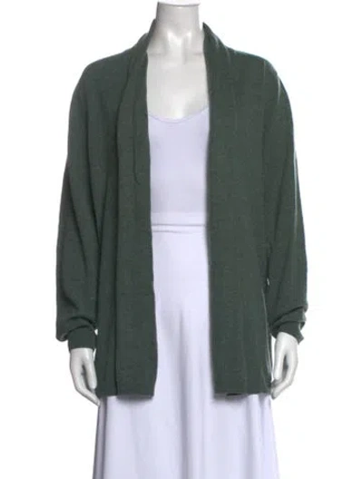 Pre-owned Saks Fifth Avenue Cashmere Open Front Sweater W/ Tags In Green