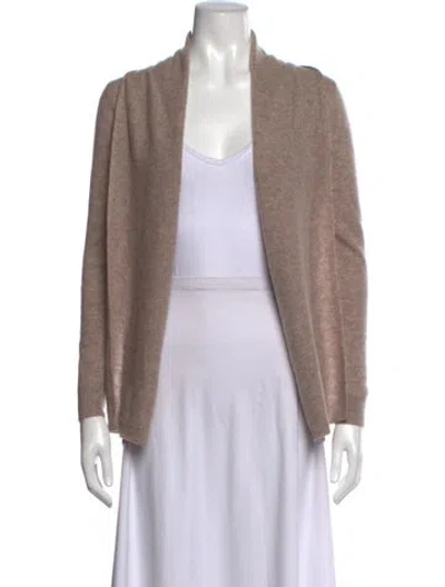 Pre-owned Saks Fifth Avenue Cashmere Open Front Sweater W/ Tags In Neutrals