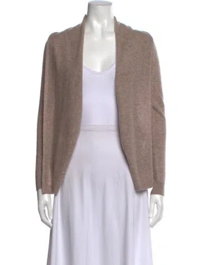 Pre-owned Saks Fifth Avenue Cashmere Open Front Sweater W/ Tags In Neutrals