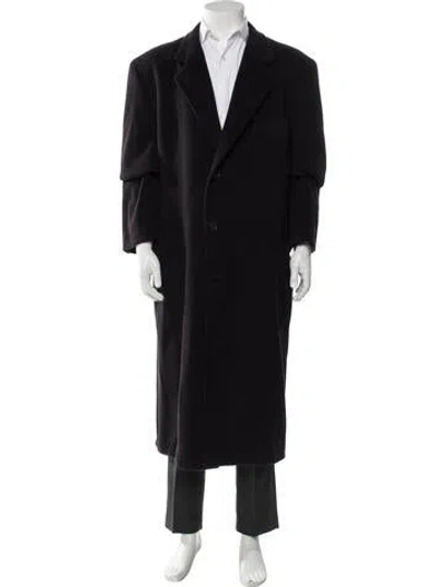 Pre-owned Saks Fifth Avenue Cashmere Overcoat In Black