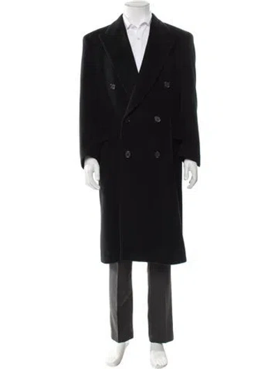 Pre-owned Saks Fifth Avenue Cashmere Overcoat In Black