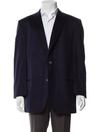 Pre-owned Saks Fifth Avenue Cashmere Overcoat In Blue