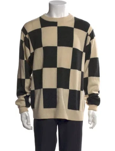 Pre-owned Saks Fifth Avenue Cashmere Plaid Print Cardigan In Neutral