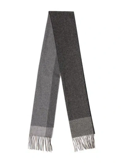 Pre-owned Saks Fifth Avenue Cashmere Printed Scarf In Gray