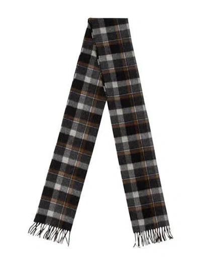 Pre-owned Saks Fifth Avenue Cashmere Printed Scarf In Gray