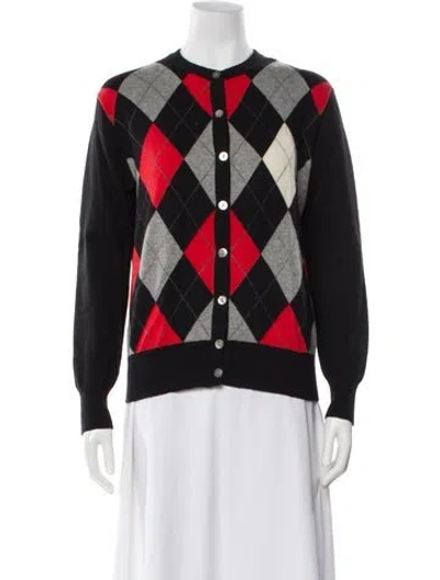 Pre-owned Saks Fifth Avenue Cashmere Printed Sweater In Black