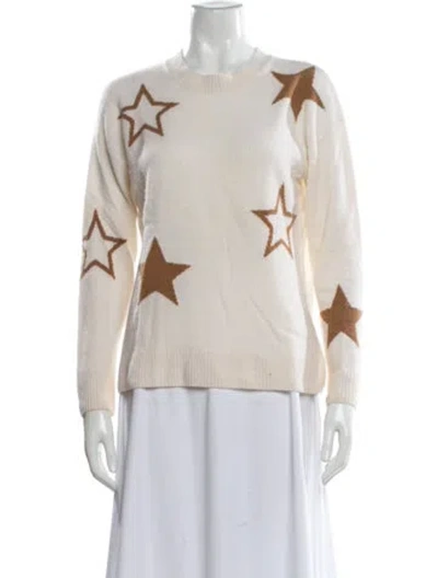 Pre-owned Saks Fifth Avenue Cashmere Printed Sweater In Neutral