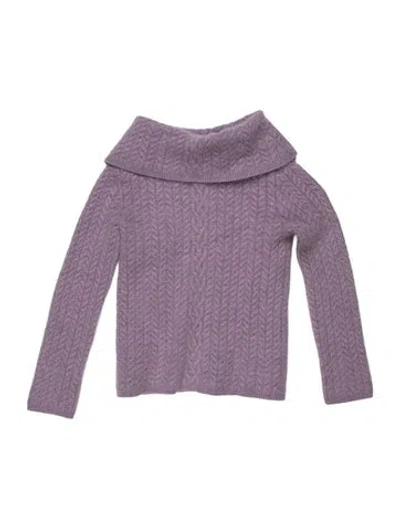 Pre-owned Saks Fifth Avenue Cashmere Printed Sweater In Purple