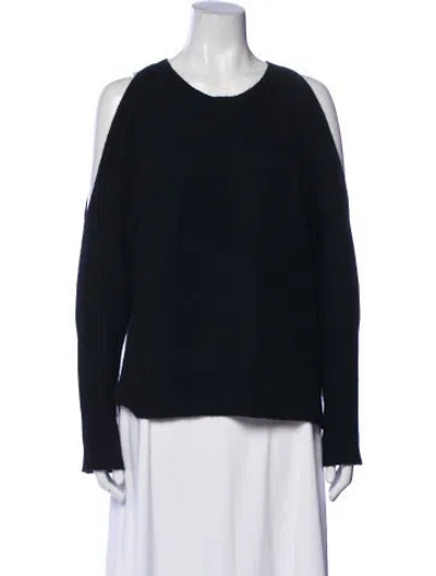 Pre-owned Saks Fifth Avenue Cashmere Scoop Neck Sweater In Black