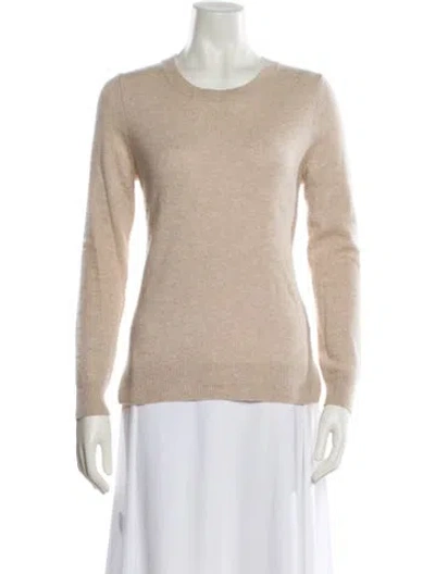 Pre-owned Saks Fifth Avenue Cashmere Scoop Neck Sweater In Neutral