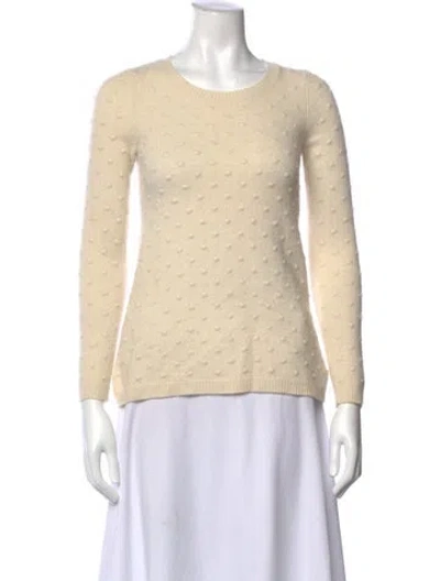 Pre-owned Saks Fifth Avenue Cashmere Scoop Neck Sweater In Neutral