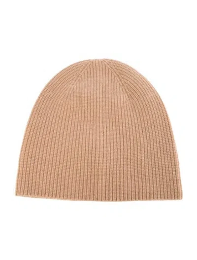 Pre-owned Saks Fifth Avenue Cashmere Skull Cap W/tags In Brown
