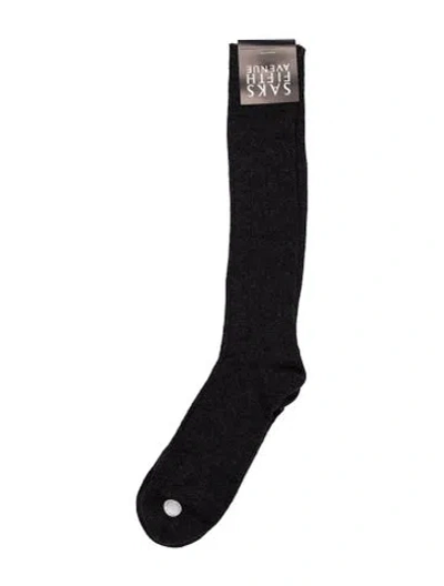 Pre-owned Saks Fifth Avenue Cashmere Socks W/tags In Grey