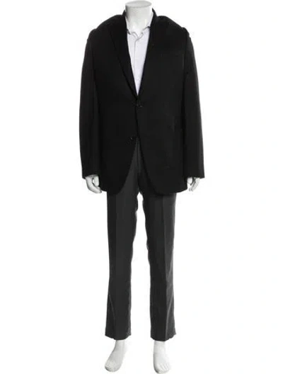 Pre-owned Saks Fifth Avenue Cashmere Textured Blazer In Black