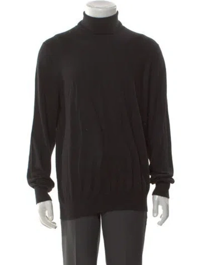 Pre-owned Saks Fifth Avenue Cashmere Turtleneck Pullover In Black