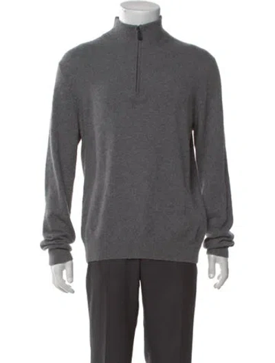 Pre-owned Saks Fifth Avenue Cashmere Turtleneck Pullover In Gray